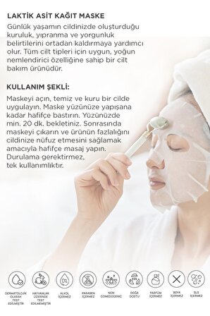 Derminix Laktik Asit Kağıt Maske 5 Adet